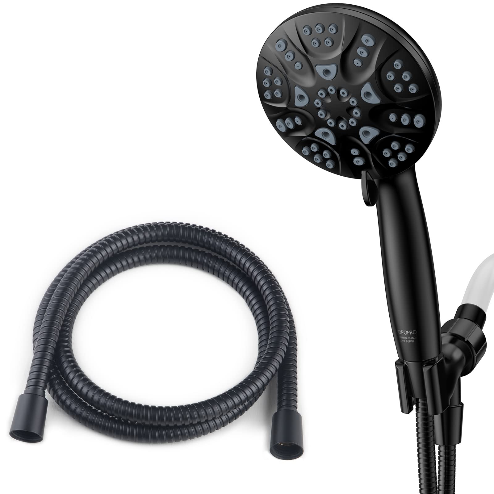 HOPOPRO 6 Functions Handheld Shower Head Set, High Flow Bathroom Shower