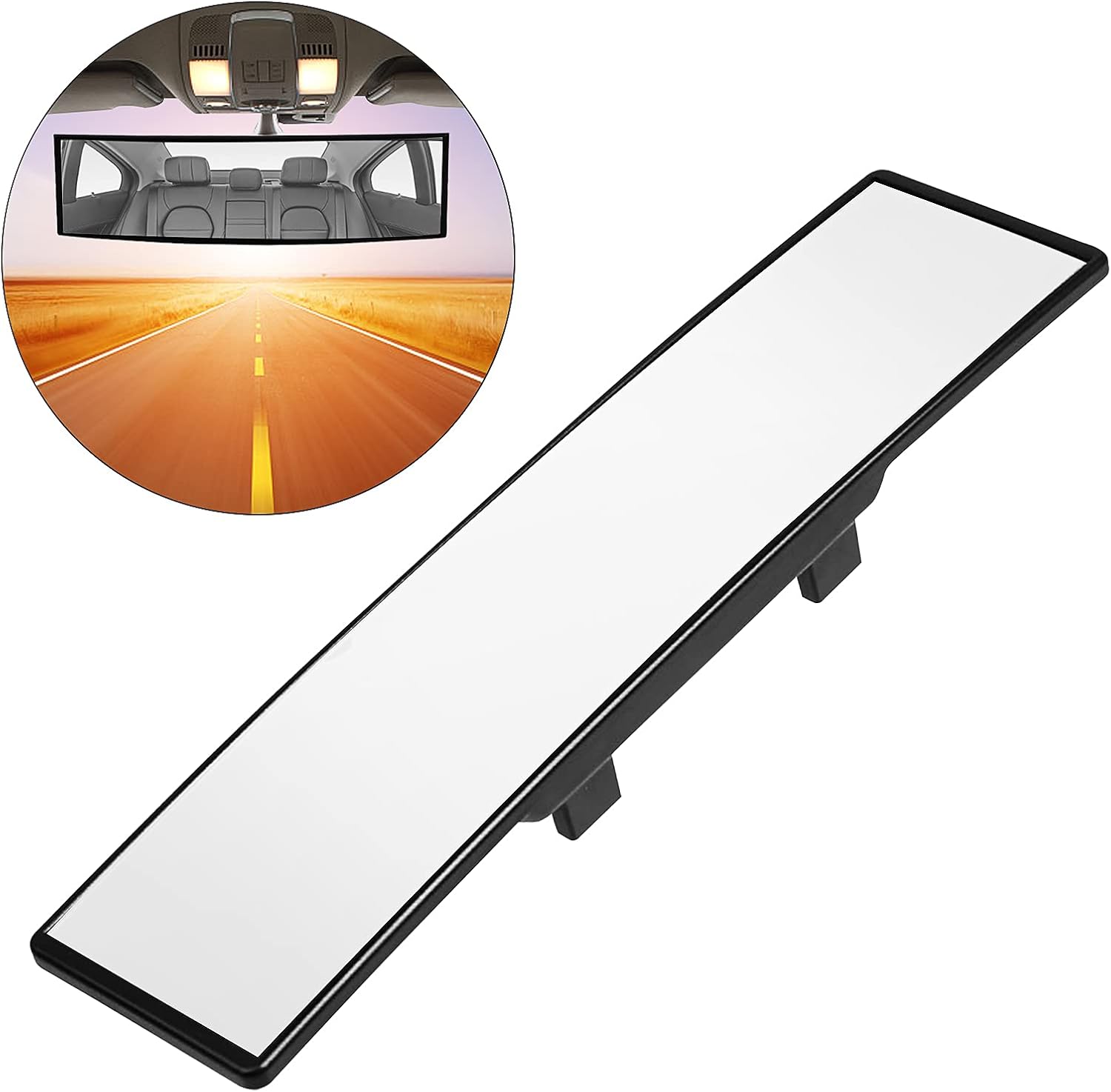 Buy Rear View Mirror, 12” High Definition AntiGlare Wide Angle Curve Large Field Universal