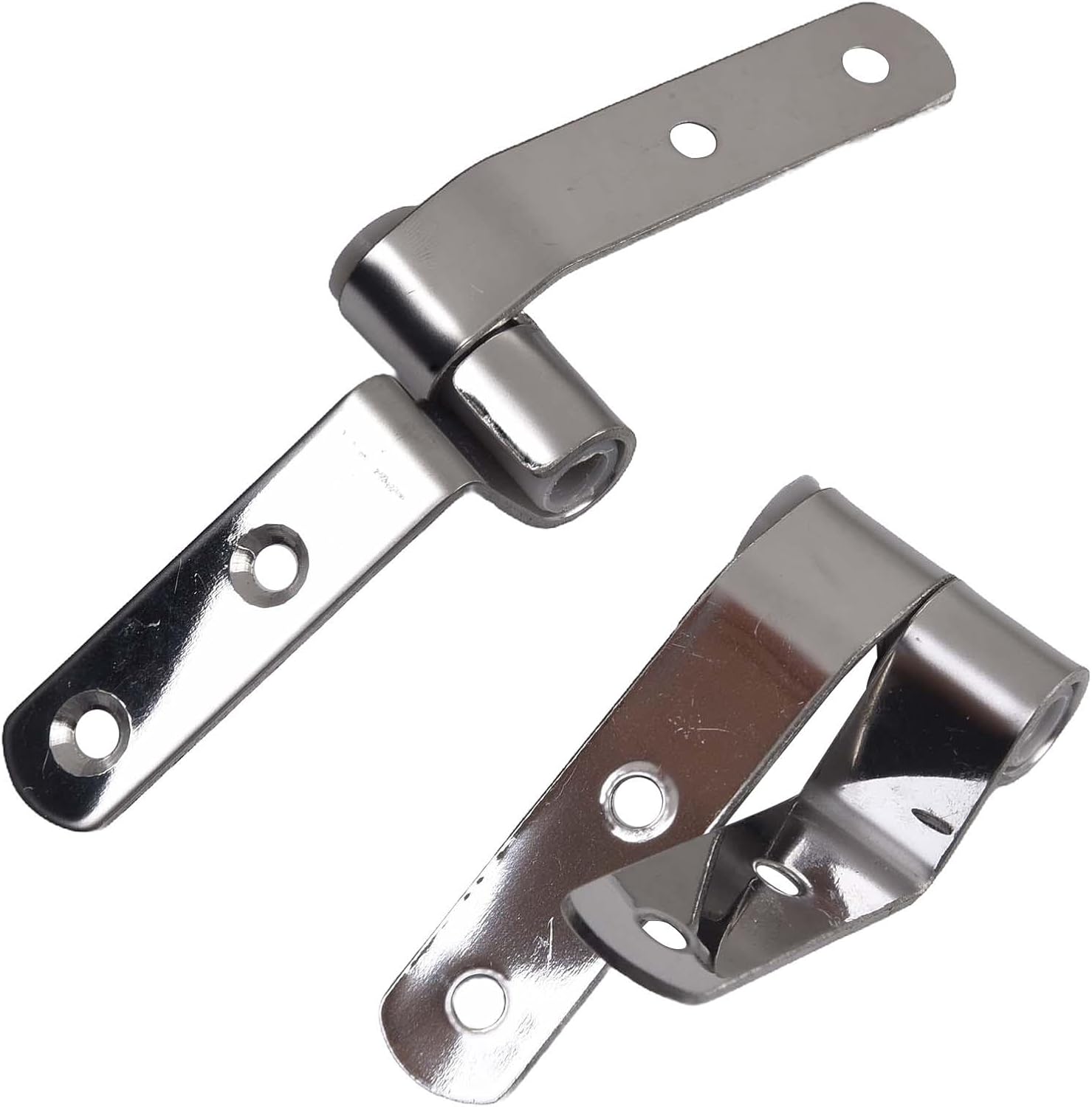 Steel Toilet Hinge Fixing Kit with Gaskets, Smooth Quiet Seat Lid Replacement Parts, Hardware Set Standard Toilets, Silver Finish, Install Accessories Pack