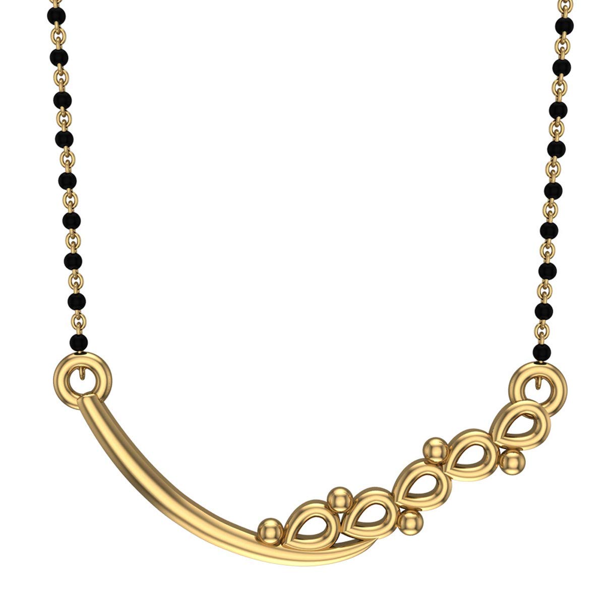dishis 14k (585)/18K(750)/22K(916) Yellow/White/Rose Gold Mangalsutra for Women-picture-15