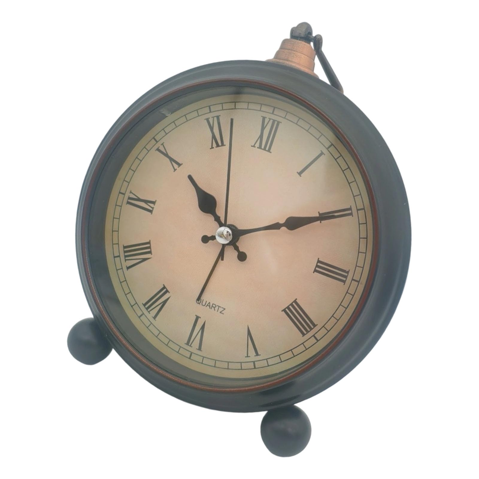 Xjdzineq Quiet Operations 5inch Alarm Clock with Vintage Metal Housing Battery Operated Bedsides Night Light for Home Not Ticking Alarm Clock