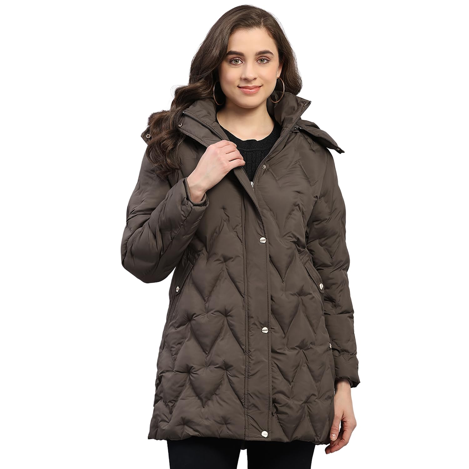 monte carlo Womens Regular Fit Solid Hooded Zipper Full Sleeve Winter Jacket Women Winter Jacket | Stylish Zipper Jacket | Casual Winter Wear For Women's (Pack Of 1)-picture-42