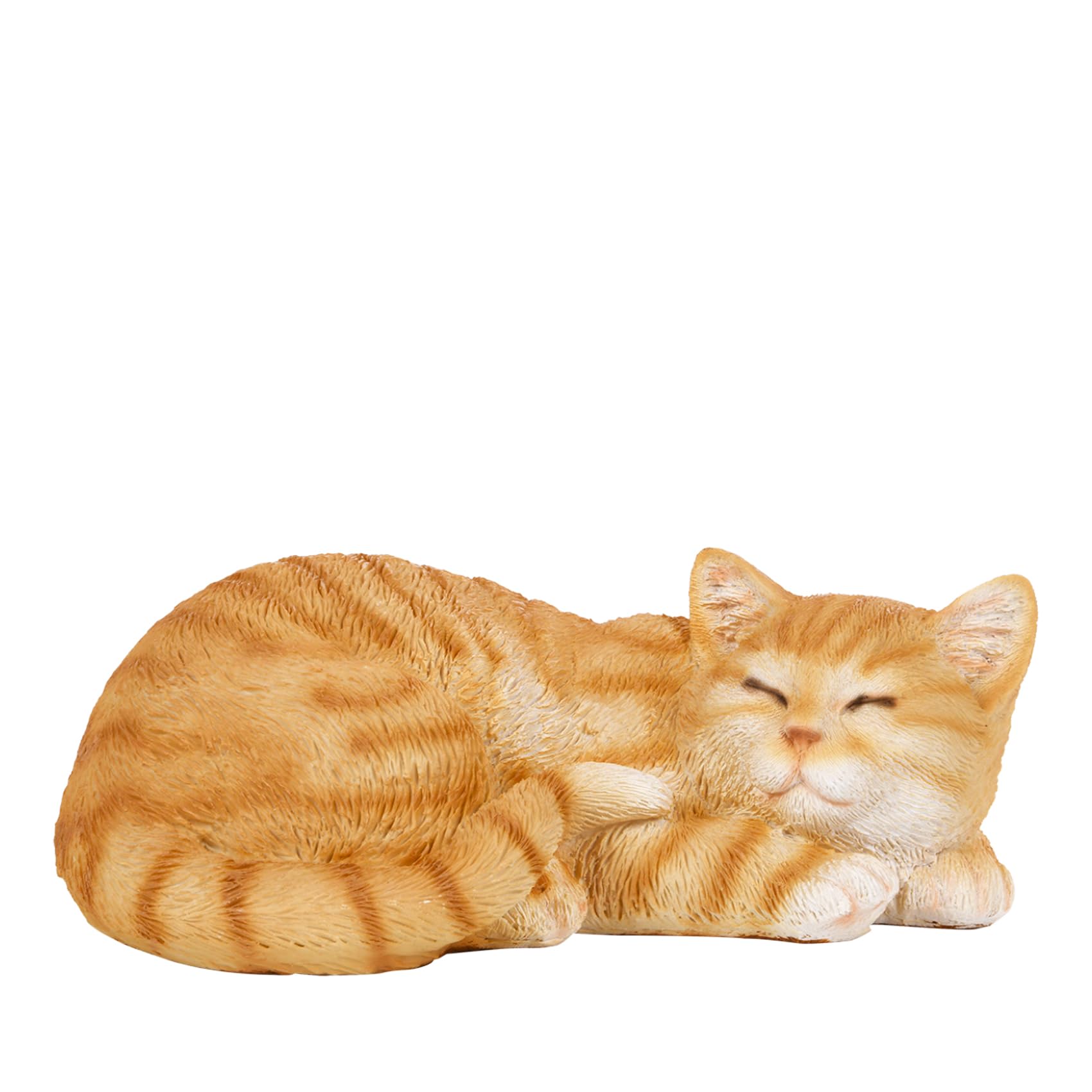 Elenon Cat Garden Statue Decorative for Yard, Orange Tabby Sleeping Cat Figurines Home Lawn Decor, Patio Kitten Tuxedo Statues Pets Memorial Ornament for Cat Lovers