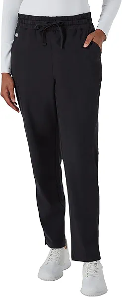 Hanes Comfort Fit Pants, Moisture-Wicking Healthcare Scrubs for Women, 3 Pockets, New Ebony, Large
