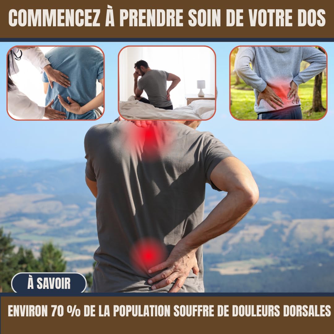 Ceinture Lombaire de soutien lombaire RÉGLABLE HOMME et FEMME pour soulager le Dos | Idéale pour le Travail ou le sport | 4 Ressorts, Taille S à XL | Parfaite pour Sciatique