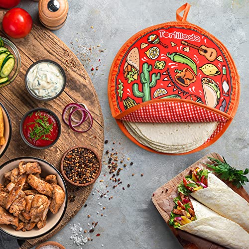 Tortillada - Tortillawärmer (30 cm) aus Baumwolle/Polyester (Rot) – Ansicht 6