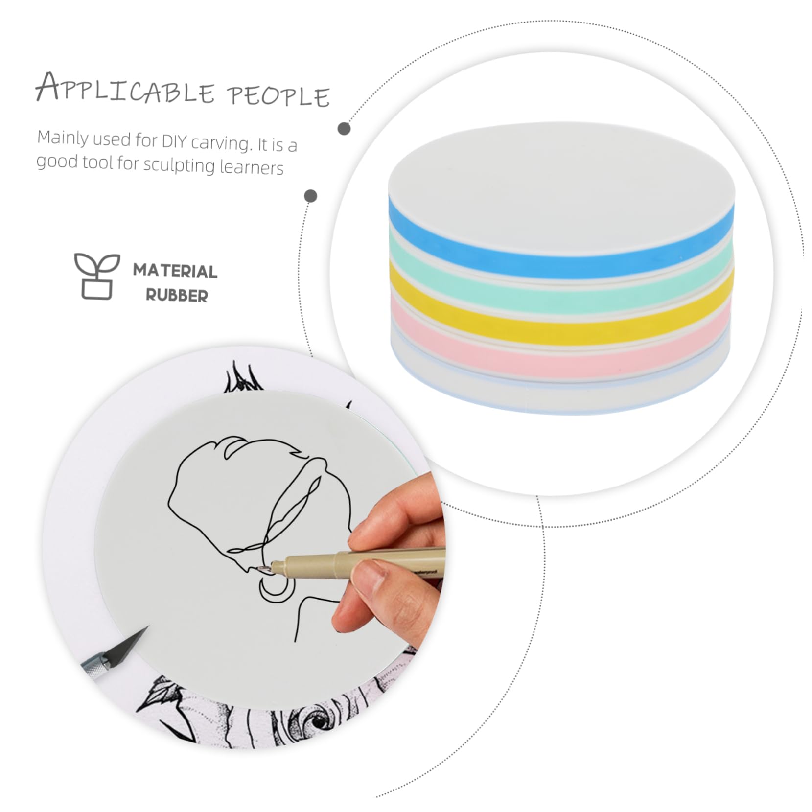 Operitacx 5pcs Engraved Rubber Blocks for Stamp Making Blocks DIY Craft Supplies