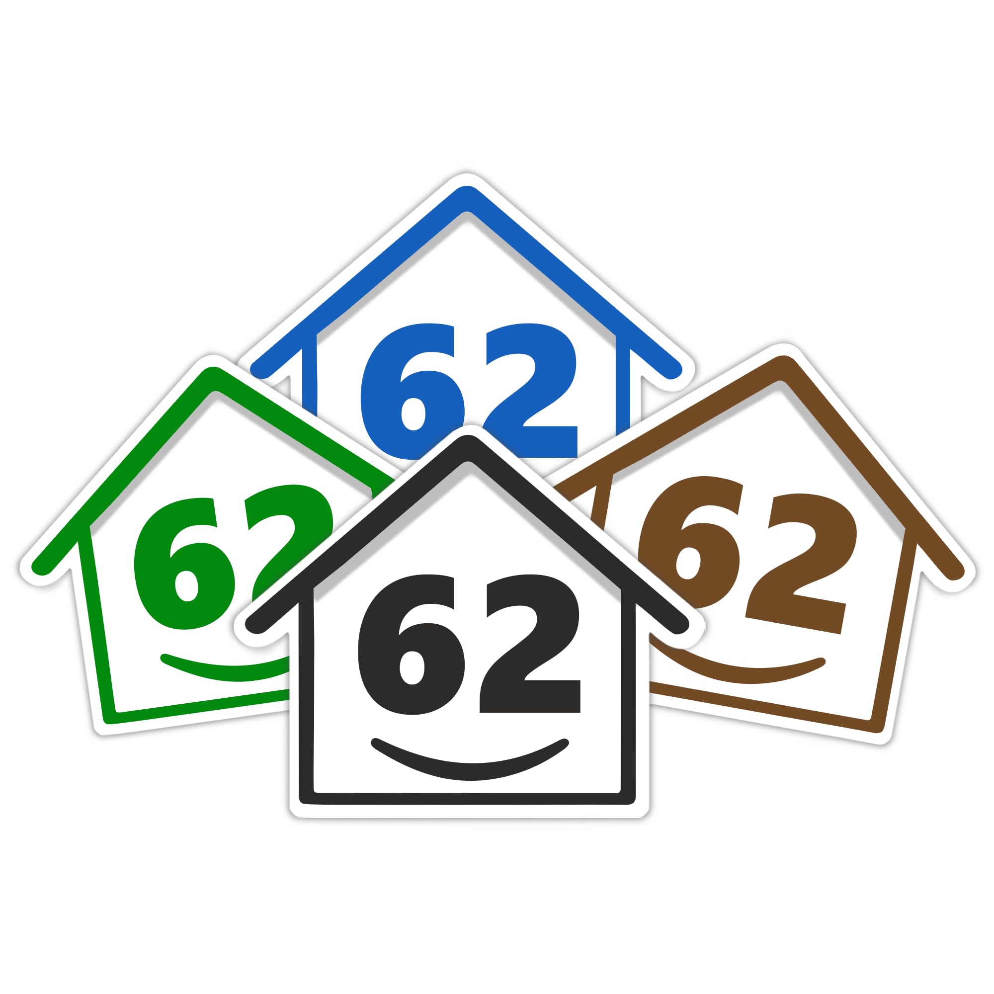 4 x Bin Numbers for Wheelie Bins, 1-99, 15cm ‘Happy House’ Colour Design Dustbin Stickers, Easy Application Stick On Number Stickers - Weatherproof Self Adhesive Vinyl – Blue, Black, Green, Brown (25) — view 57