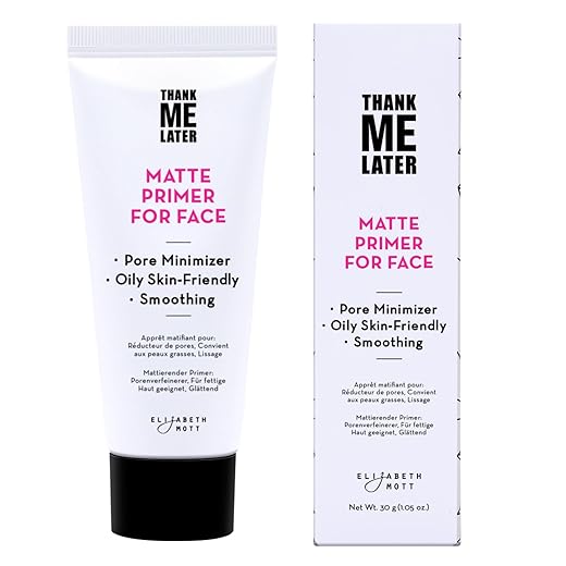 Elizabeth Mott Thank Me Later Face Primer - Mattifying Makeup Base Primer for Shine and Oil Control - Pore Minimizer and Hides Wrinkles and Fine Lines, 30g