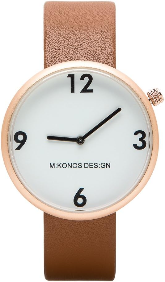 Mykonos Design Clock Design Made in Italy Regular Leather Rose Gold mk-r-r-2 m