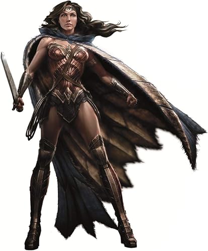 Calcomanía de espada de la Mujer Maravilla de 10 pulgadas, Liga de la Justicia, DC Comics, reposicionable, extraíble, autoadhesiva, autoadhesiva,