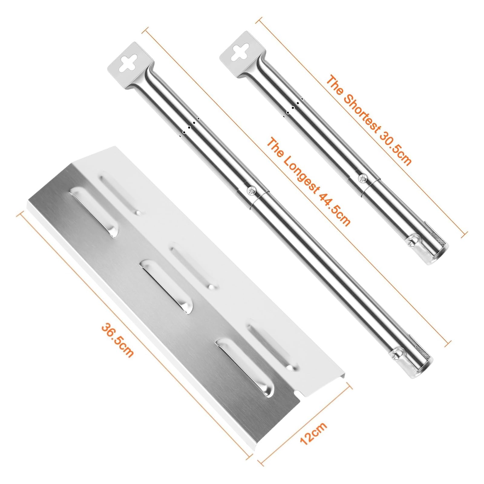 GFTIME 36,5x12cm Coperchio bruciatore universale in acciaio inossidabile Piastra riscaldante Bruciatore Pezzi di ricambio per Enders Chicago 3, Enders Boston Pro 3K/6 Kr Turbo, Tepro, Barbecook Brahma