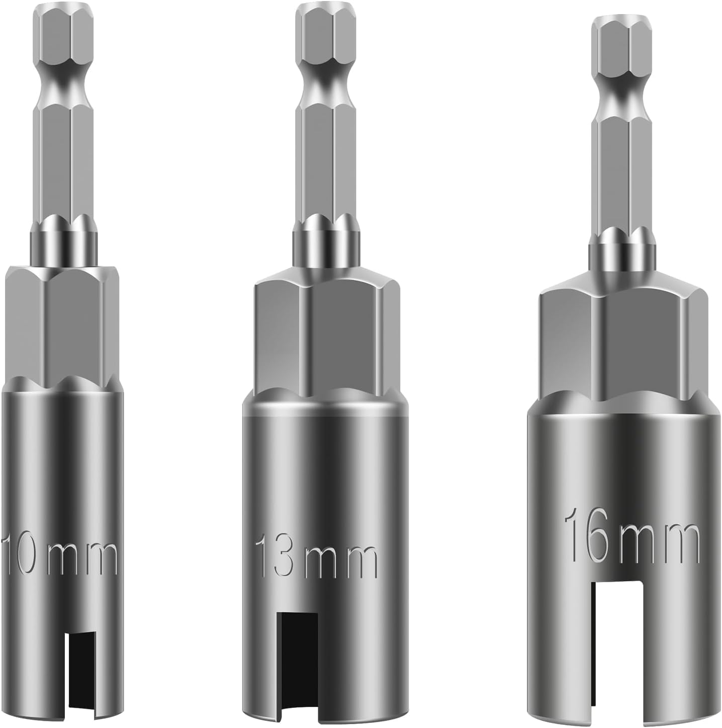 NIHUIFDPY 3-Piece Wing Nut Driver Set 10/13/16mm 1/4" Hex Shank | Cr-V Steel Built For Durability. Install Hurricane Panels, C-Hooks And Wire Twisters Fast Via Deep Slotted Sockets.-image-47