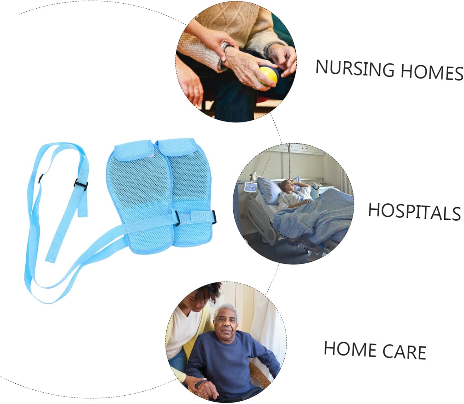 Breathable Control Gloves 2pcs for Patient Hand Management Safety Mitts for Elderly Care Hand Fixation and Scratch Prevention