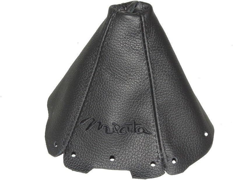 for Mazda MX-5 MK2 1998-05 Shift Boot Black Leather Miata Black Embroidery