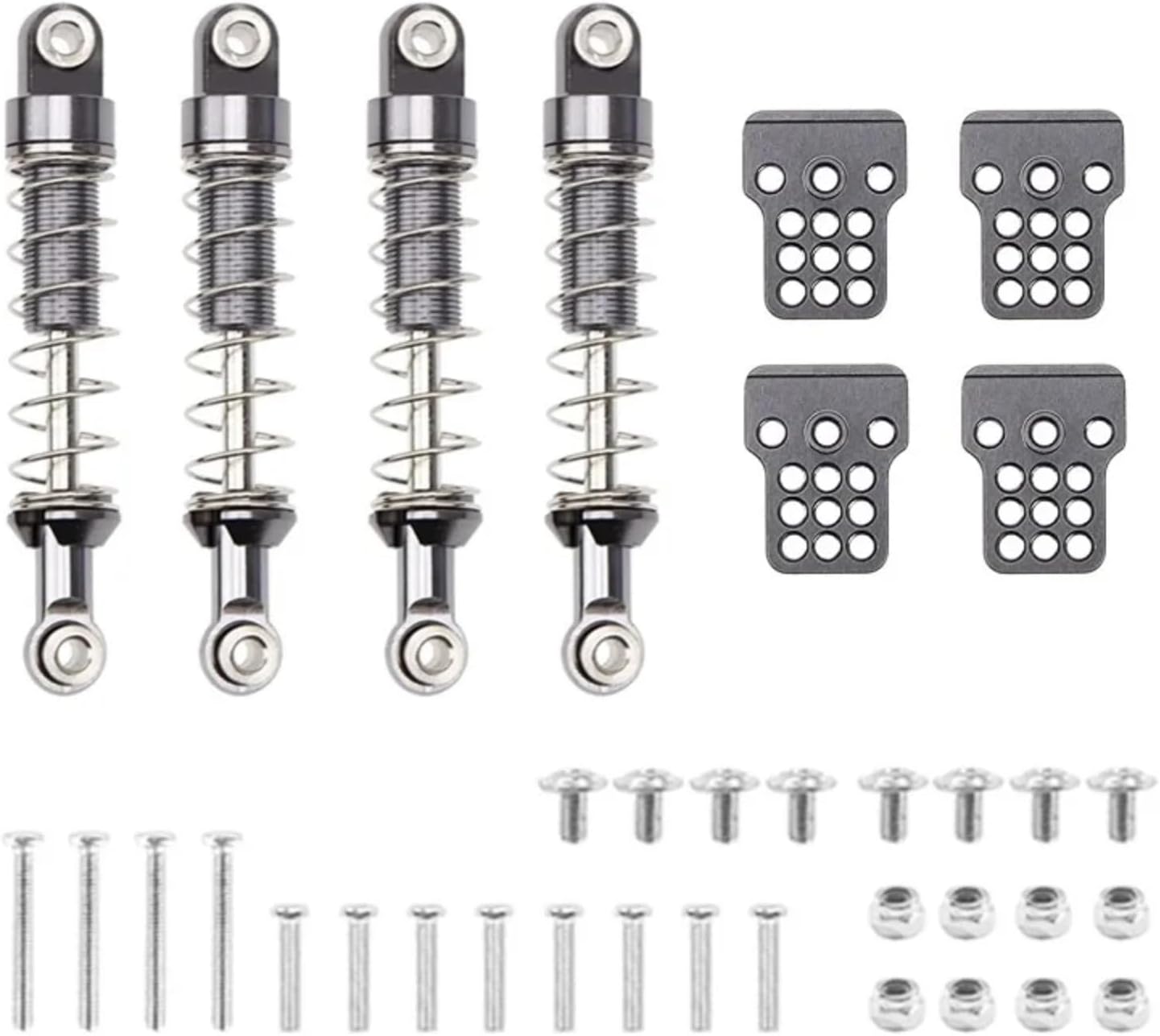 RC Car Accessories For WPL C14 C24 C24-1 For MN D90 For MN99S MN45 Metal Shock Absorber Damper Extended Mount For Seat RC Car Accessories Upgrades And Replacements(Gray)