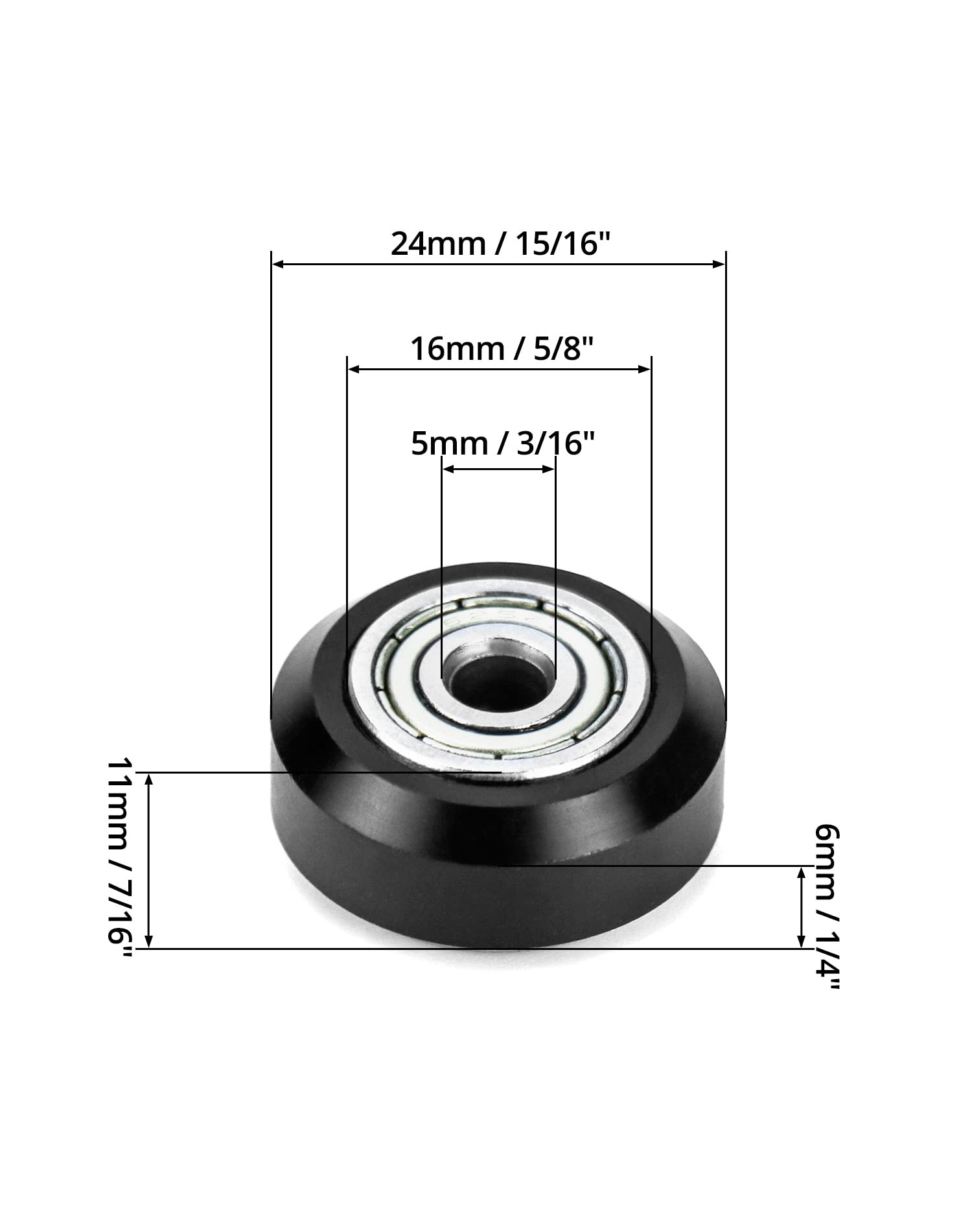 QWORK 10 sztuk koło pasowe modeli drukarek 3D, koło pasowe z łożyskiem liniowym POM 625zz z tworzywa sztucznego, do serii CR10 / Ender 3, drukarek Chiron, Tevo Tarantula