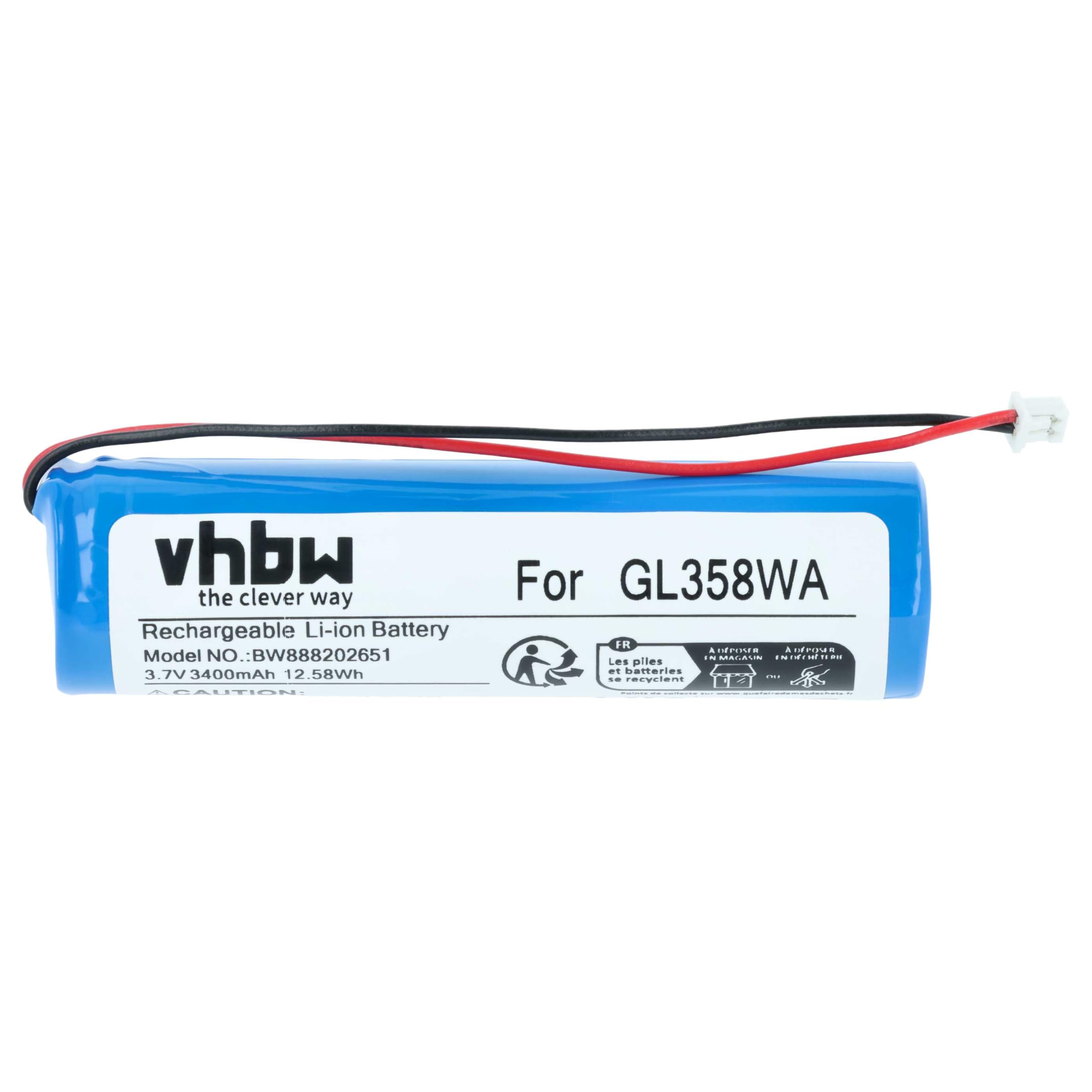 vhbw Akumulator kompatybilny z DJI Phantom 3 Standard Remote Controller dron Controller (3400 mAh, 3,7 V, litowo-jonowy)