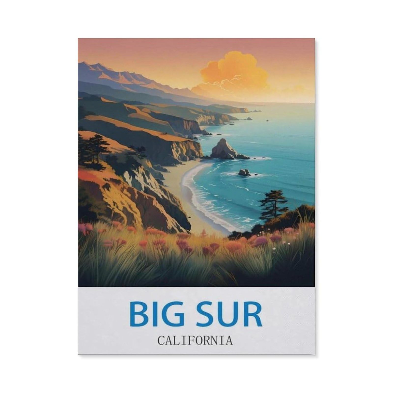 BEAYODKP 5D DIY Diamond Painting，Big Sur California（50x60cm）