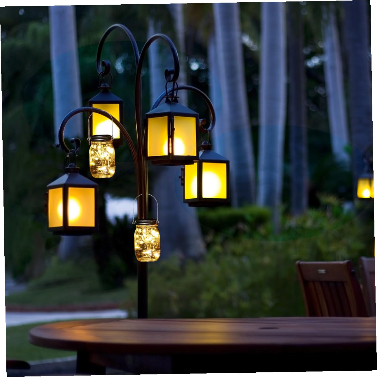 Set 4 Coperchi per Luci a Stringa Solari da 2m 20 LED in Alluminio e Acciaio Inox, Copertura per Barattoli da Giardino Luce Calda per Decorazioni Esterne e Atmosfera Romantica