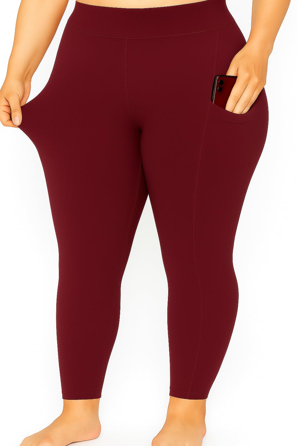 Bio-Washed Soft and Stretchy Ankle Length Leggings with Pocket (Regular and Plus Size)-image-8