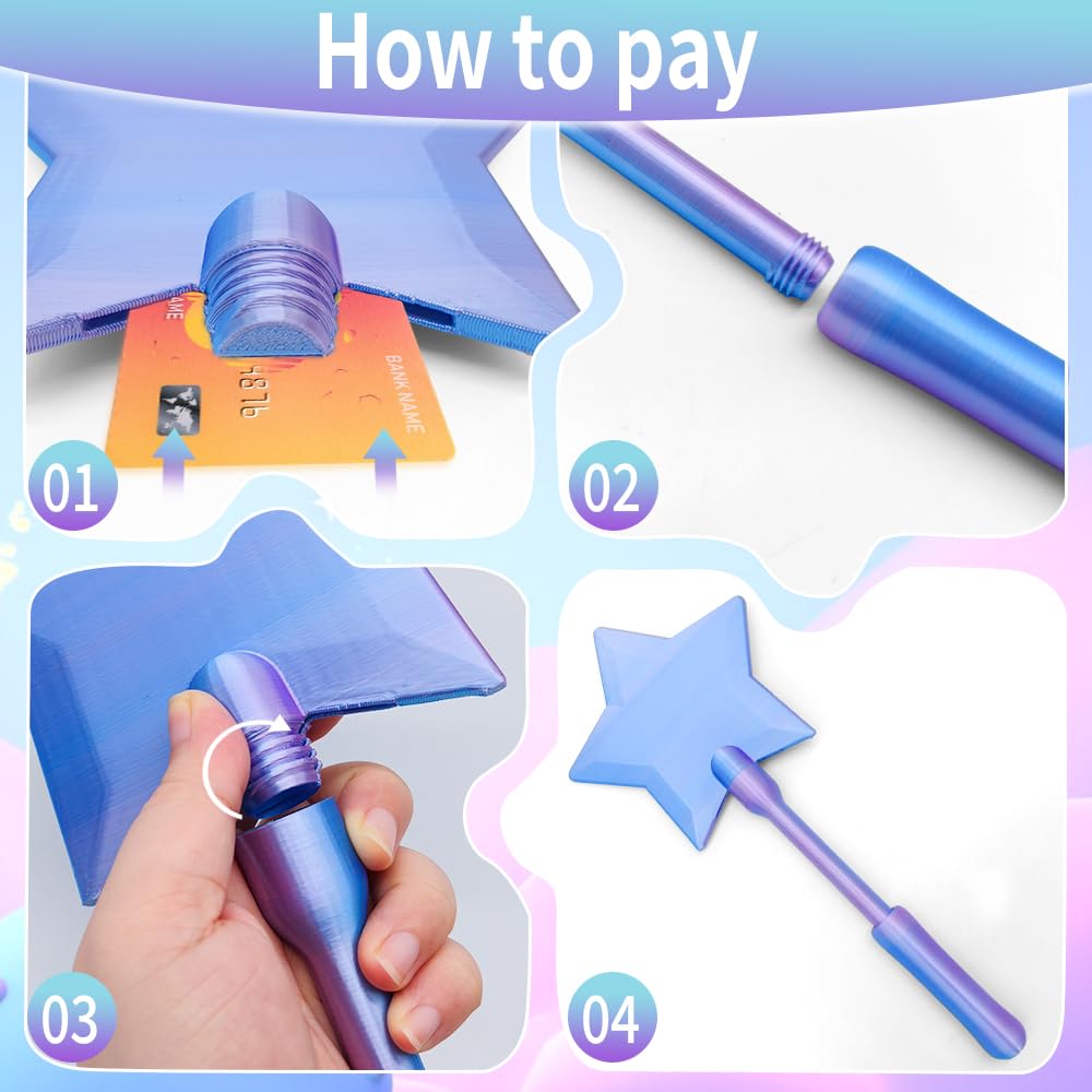 Kreditkartenhalter Zauberstab, Zauberstab Stern Kreditkarte, Kreditkarten Zauberstäbe, Magic Fairy Wand Credit Card Holder, Für Kontaktloses Bezahlen