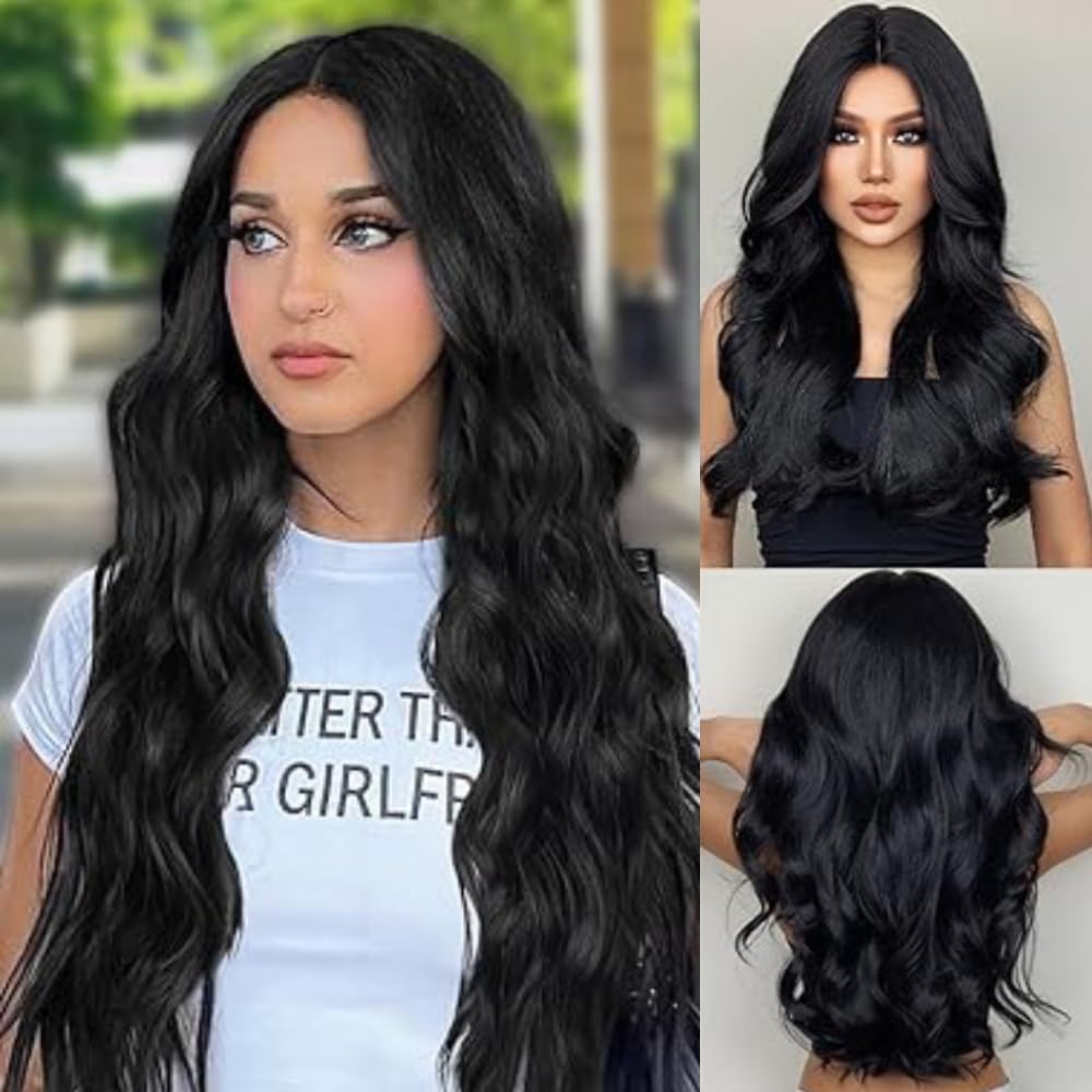 BLUSHIA Full Head Hair Wig For Women (Black) Curly And Synthetic Hair With Net Wig Cap Cosplay Replacement Wig-picture-34