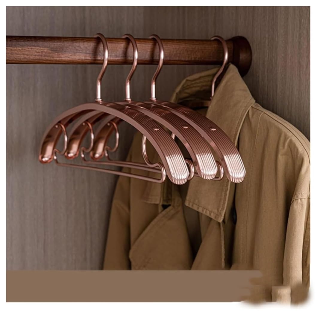 GONMDOPY Coat Hangers,10Pcs Aluminumy Width Clothes Hangers,Space Saving No Trace Storage Rack Clothes Organizer Suit Hangers/Rose D/10Pcs