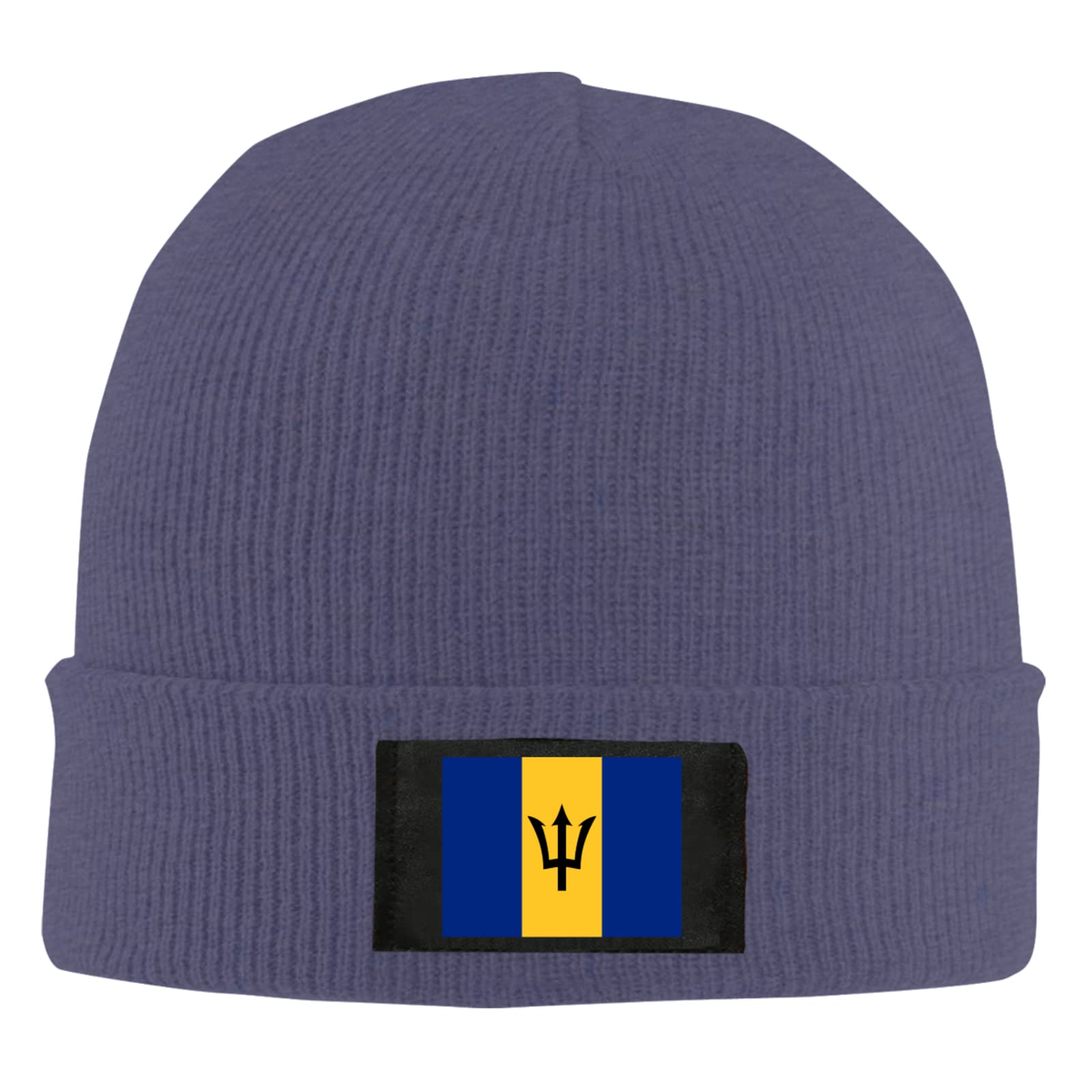Djngn Unisex Navy Flag Of Barbados Beanie Hat Knitted Warm Cap Wool Knitted Hat