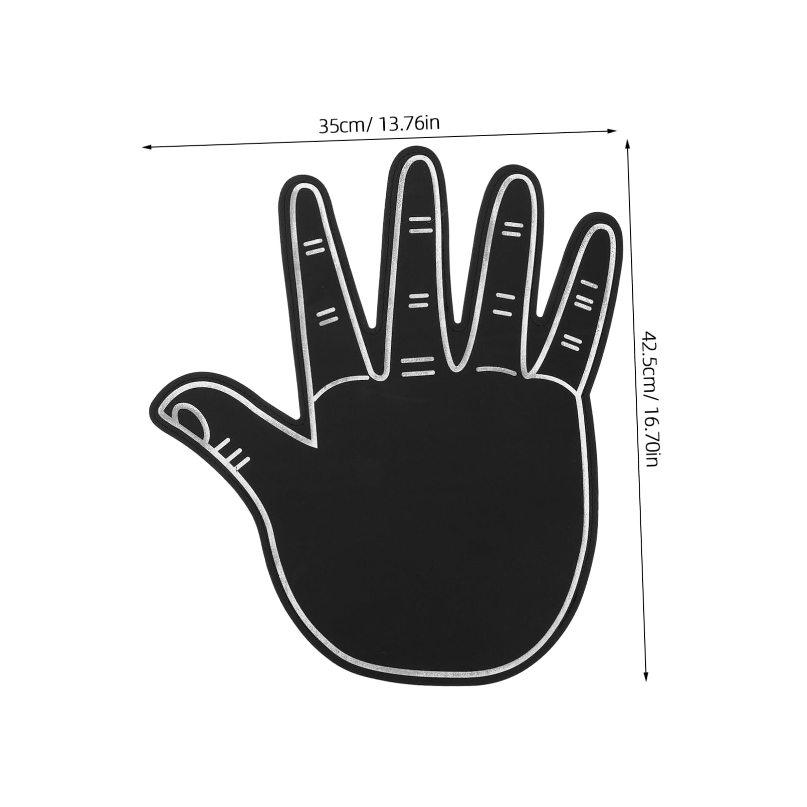 KOMBIUDA Large Hand Glove Cheerleading Foam Fingers Black Sports Foam Hand for Team Spirit Celebrations
