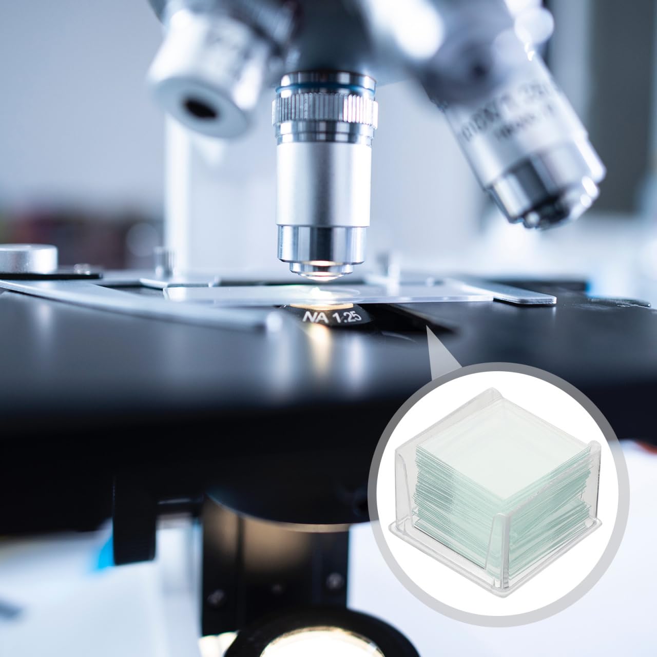 Gatuida 1000 Stück Deckgläser Mikroskop, deckgläser 22x22 Lehrmaterialien Mikroskop-Objektträger Zubehör für Labor Optische Mikroskopie Und Biologie Wissenschaft Studium