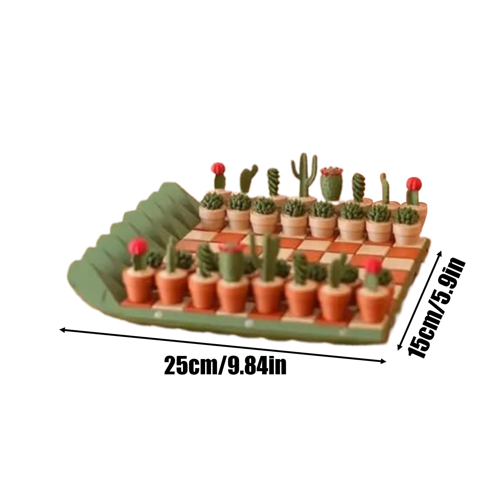 Juego de ajedrez de cactus | Juego de ajedrez de cactus impreso en 3D | Tablero de ajedrez portátil decorativo para viajes, adultos, principiantes, hogar, oficina, cumpleaños