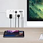 15FT 12-in-1 Surge Protected Power Strip with 1700J Capacity, Featuring 8 AC Outlets, 4 USB Ports (1 USB-C), 16AWG Long Extension Cord, 1250W/10A Rating, Angled Flat Plug Design - Ideal for Home