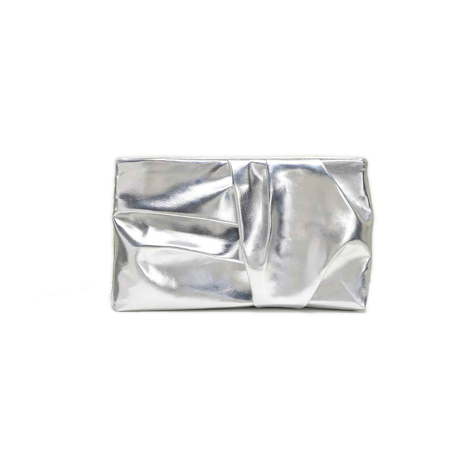 Bi&Yamigeo Metallic Evening Clutch Bag for Women,PU Leather Ruched Crossbody Purse with Chain Strap