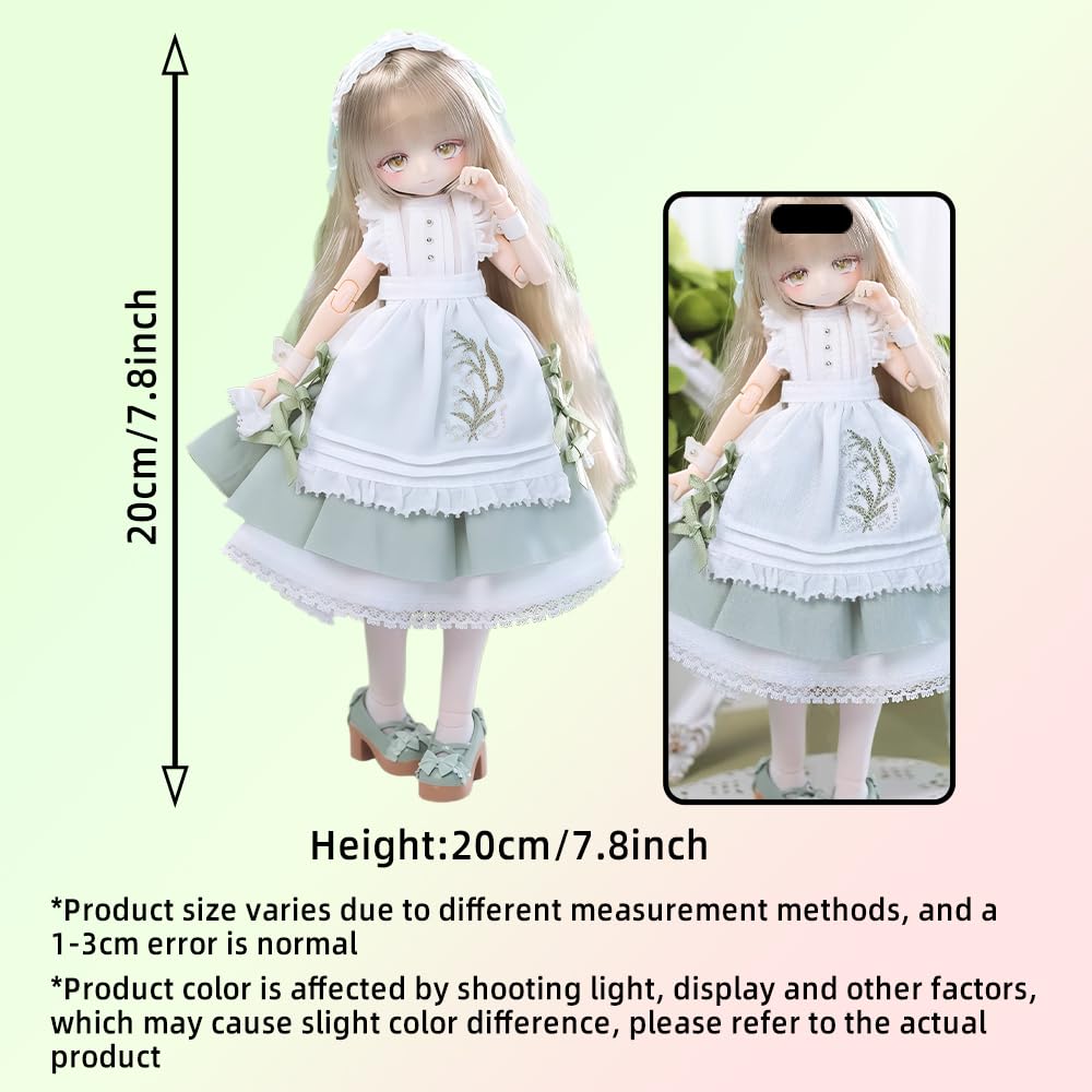 niannyyhouse 1/8 Muñeca BJD articulada, Colección No Declarada Serie Niña, con Ropa, Figura de Acción Coleccionable de Vestir, Caja Única (Susurros del Lirio del Valle - 1PC)