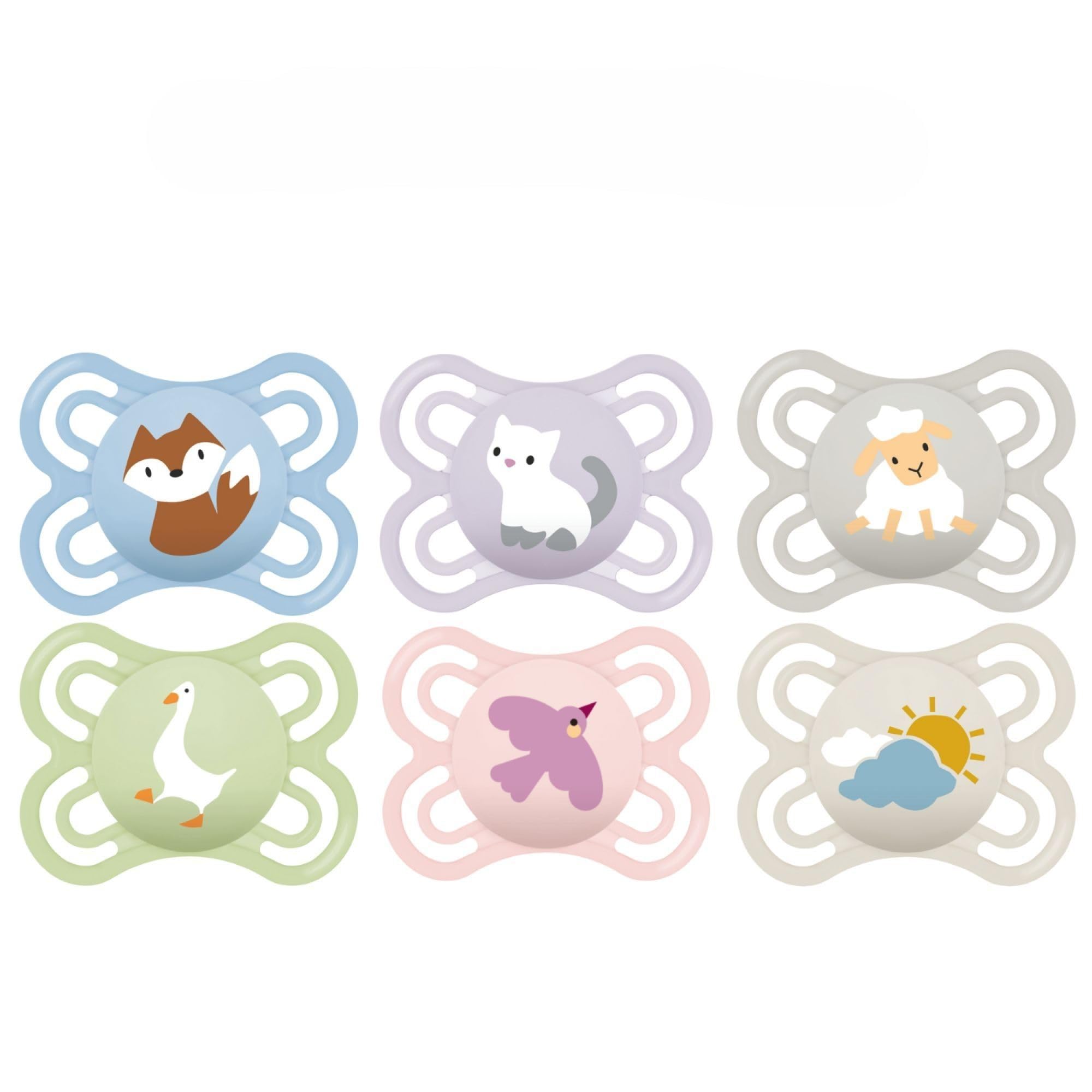 MAM | Sucette Perfect 2-​6 mois (2 pièces) coloris aléatoire – Tétine pour nourrisson en silicone extra fine et souple – Tétine bébé idéale pour un bon développement bucco-​dentaire