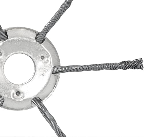 Miniatura 6 de 2 piezas de cepillo giratorio para malas hierbas, nudo torcido, alambre de acero, cepillo de rueda de disco, cabezal de recortadora, cuchillas de