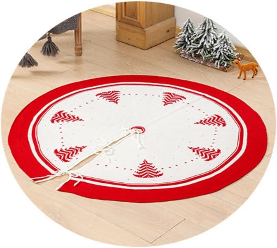 Tree Skirt Christmas Creative Christmas Tree Skirt Circular Knitted Tree Base Apron Scene Decoration and Arrangement Supplies Christmas Skirt Tree(C)