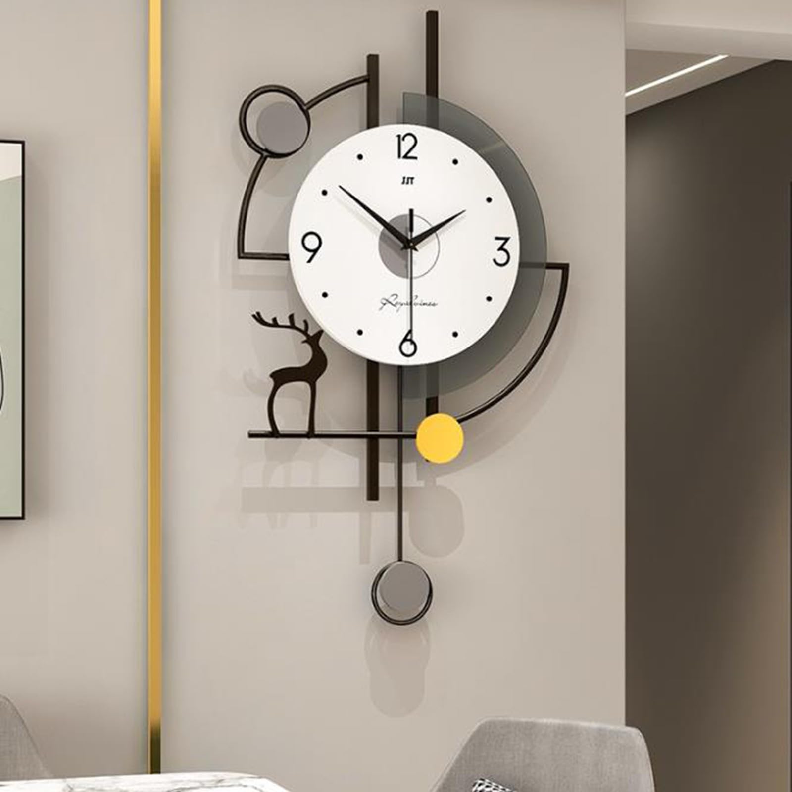 Duży minimalistyczny metalowy zegar ścienny, stylowy zasilany bateriami, nowoczesny zegarek do domu, biura, kuchni, sypialni, łazienki, szkoły i salonu