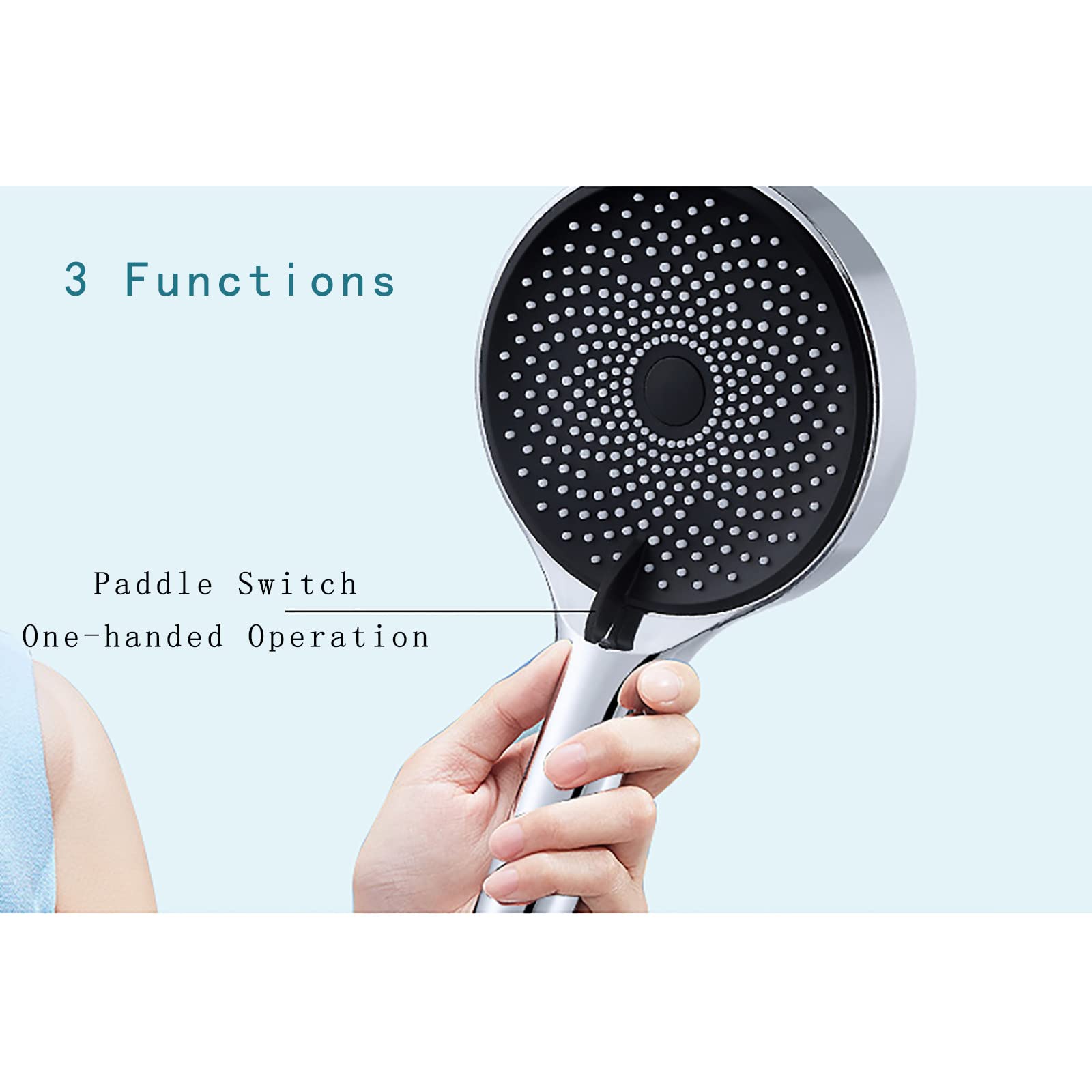 Filtración Alcachofa Ducha, 3 Modos Antical Alcachofa de Ducha de Mano, ABS Cromado Ajuste Universal Alta Presión Duchas de Baño Alcachofa, Fácil de Instalar