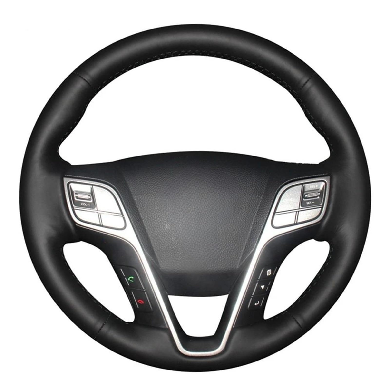 Für Hyundai Für Santa Fe 2013-2018 Ix45 2013-2016 DIY Handgenähter Schwarzer Kunstleder-Lenkradbezug Fürs Auto Teile(Light Blue3)