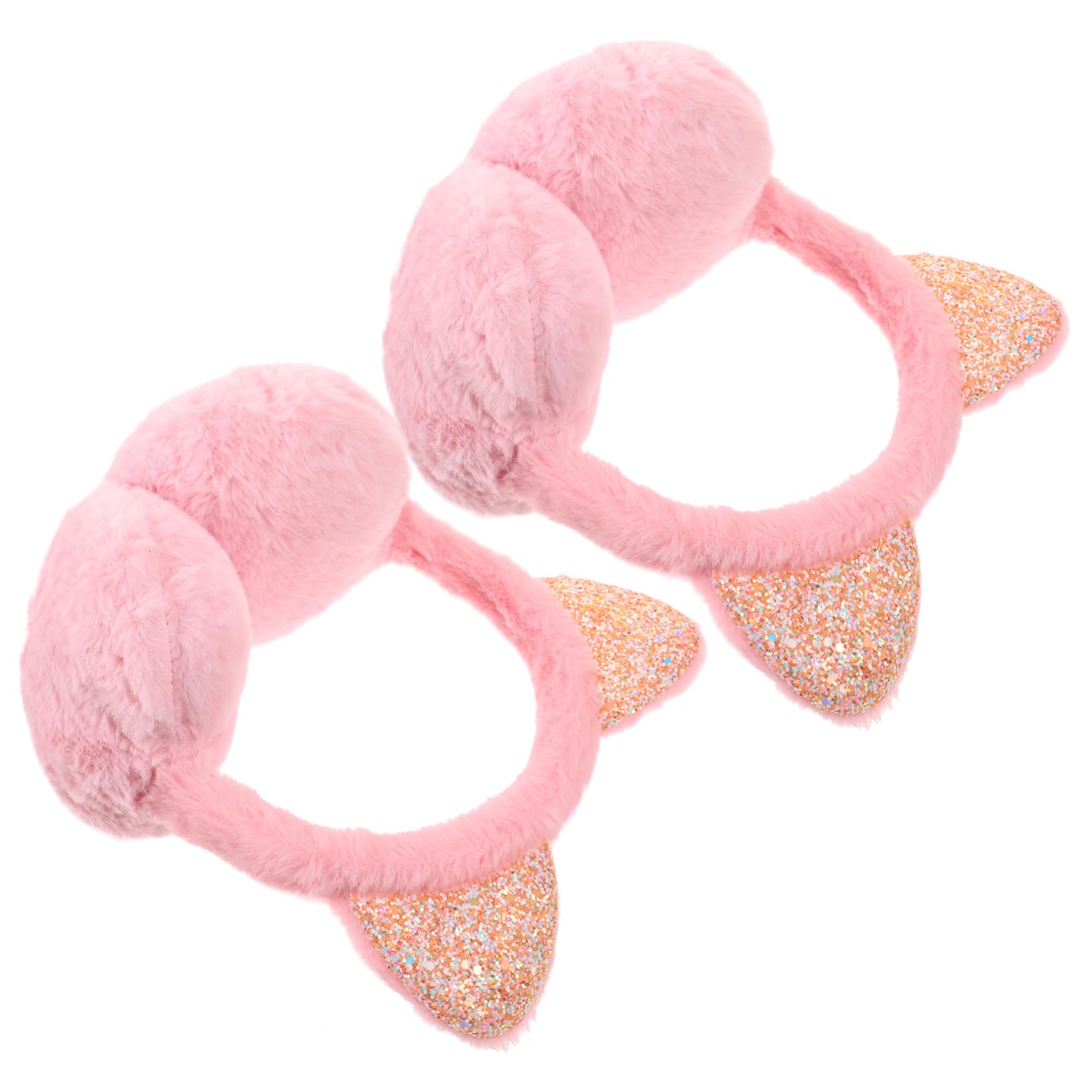 FOMIYES Warm Cat Ear Earmuffs 2 Pack Thermal Ear Covers Soft Breathable for Winter