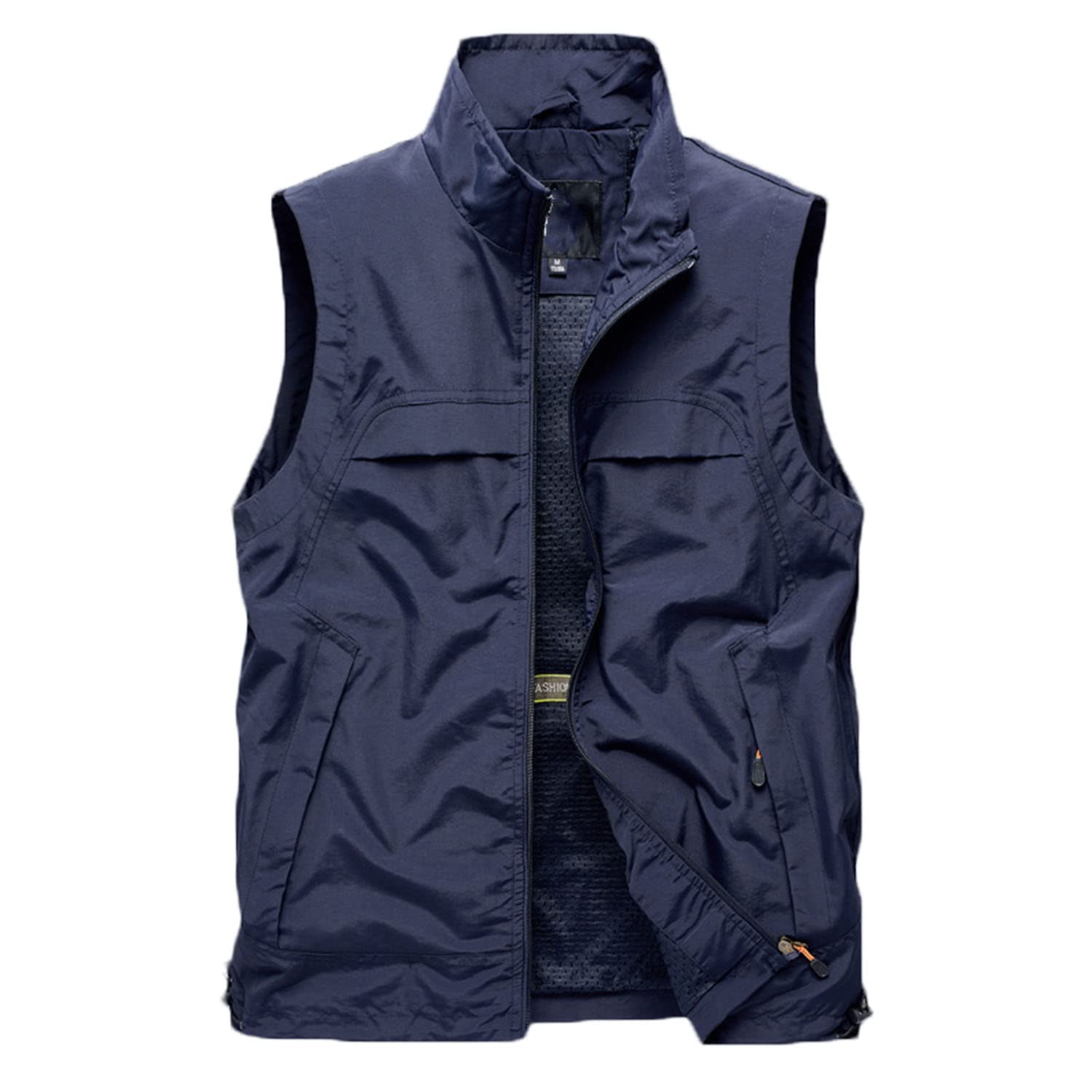Chaleco para Hombre Chaleco Sin Mangas con Multibolsillos Chaleco De Pesca Exteriores Chaleco De Viaje Transpirable Chaqueta De Fotografía Multifuncional
