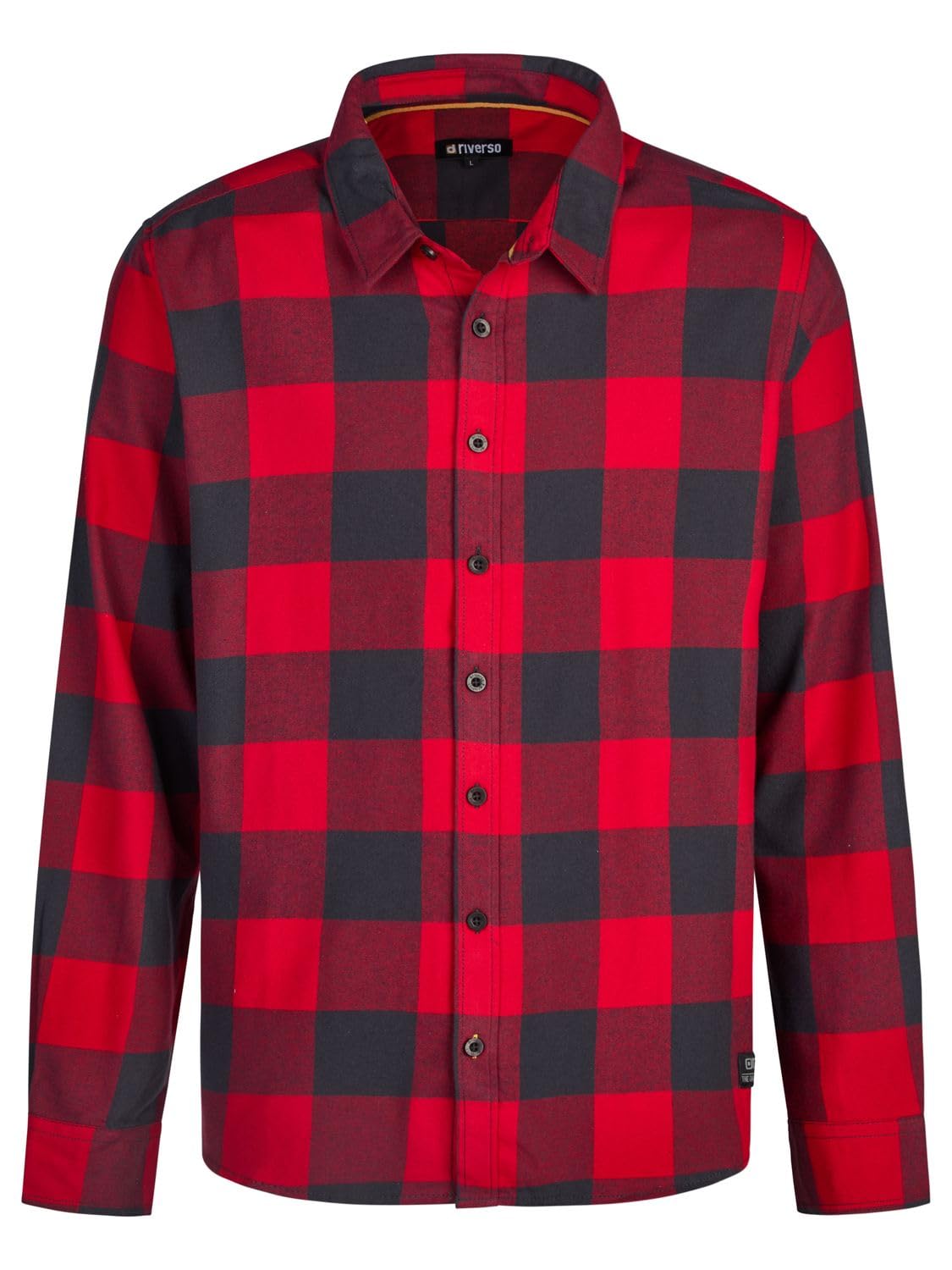 riverso RIVArne - Camicia da Uomo per Il Tempo Libero, vestibilità Normale, a Quadri, in Flanella