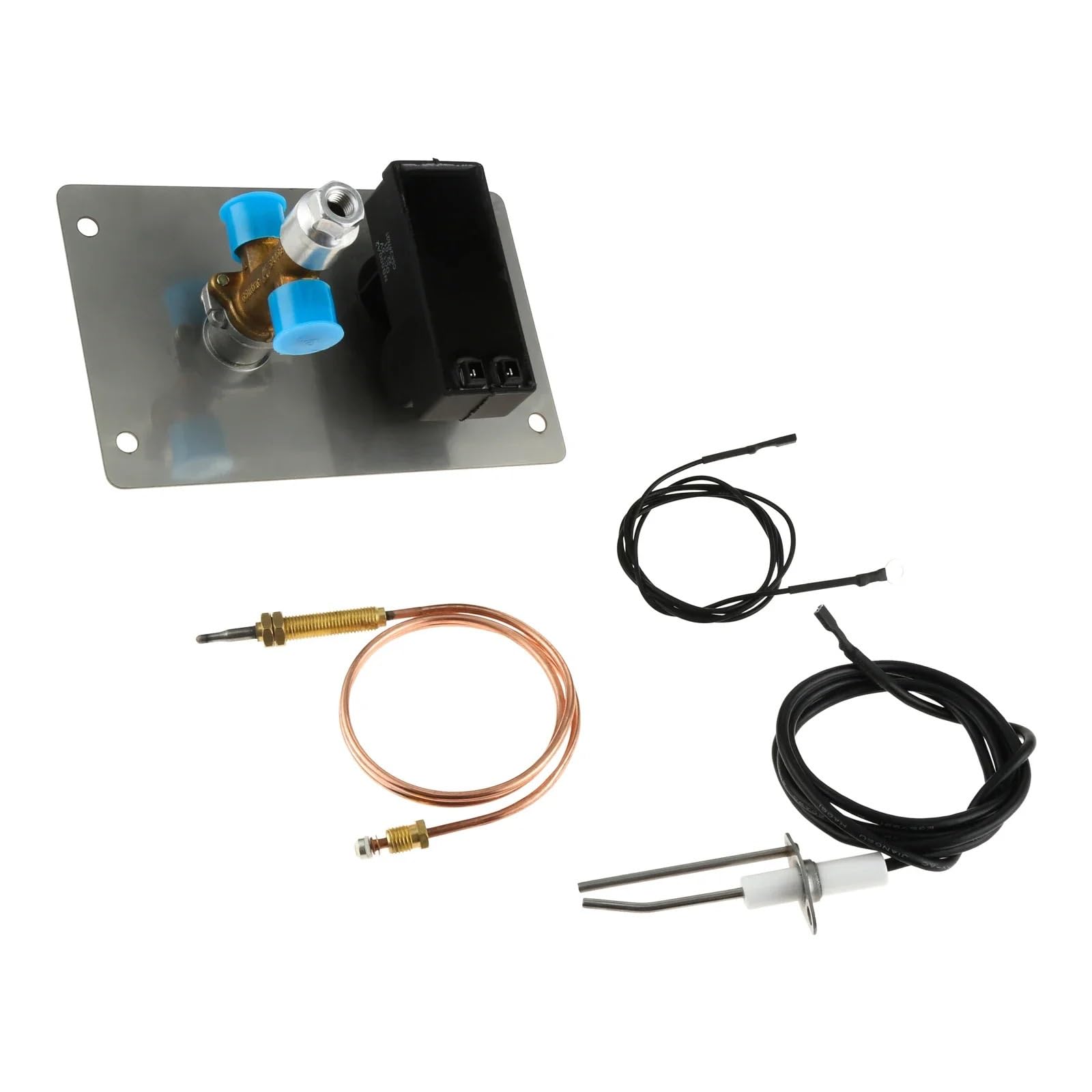 Sistema de Control brasero Panel plano, placa frontal acero inoxidable para fogón, quemador seguro Gas, calentador cinta encendido por chispa, 1 Juego
