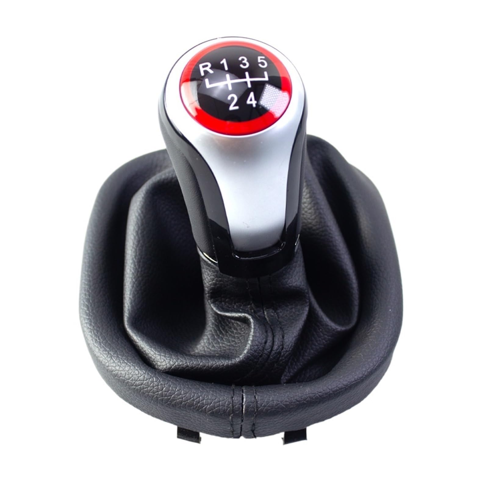 Ixcbitc 5 Speed Shifter Lever Knob For Vw For Touran 2003-2010 For Caddy Ii Mk2 2004-2009 Gear Shift Knob Mt 5/6 Speed With Gaiter Boot Cover Stick Gaiter Boot Cover(5 Speed)