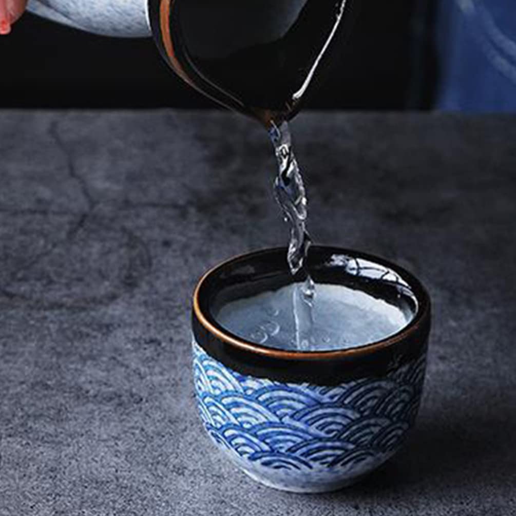 Kichvoe Japanisches Teetassenset und Leicht zu Reinigen 6 Stück aus Keramik mit Rundem Design Multifunktional für Haushalt und Büro