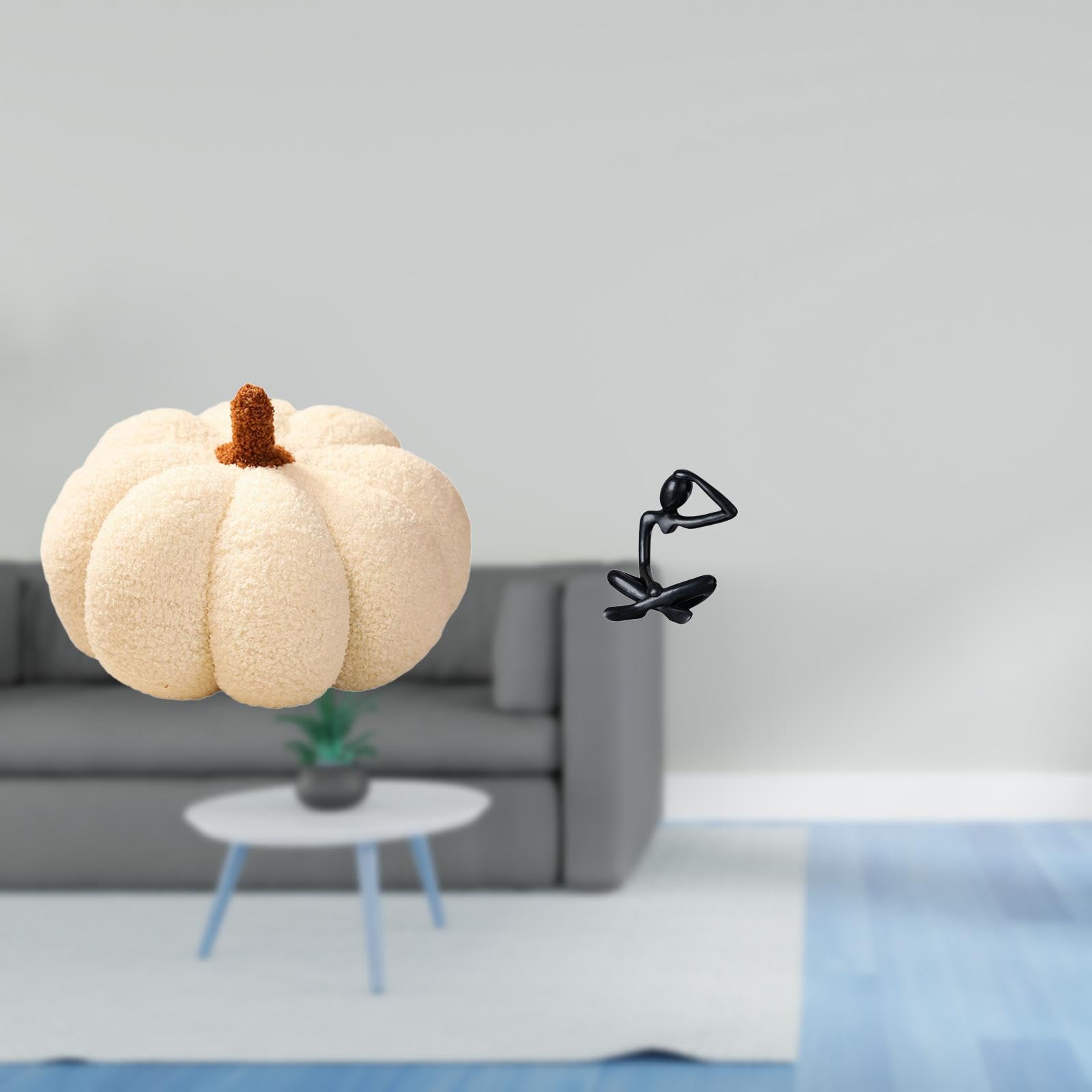 ARTISOUL® Halloween Pumpkin Plush Cushion Thinker Abstract Statue Decorative Sofa Pillow Modern Sculpture Ornament for Bed Bedroom Shelf Desk Room Decor | Home & Garden | Home D?©cor | Pillows-image-18