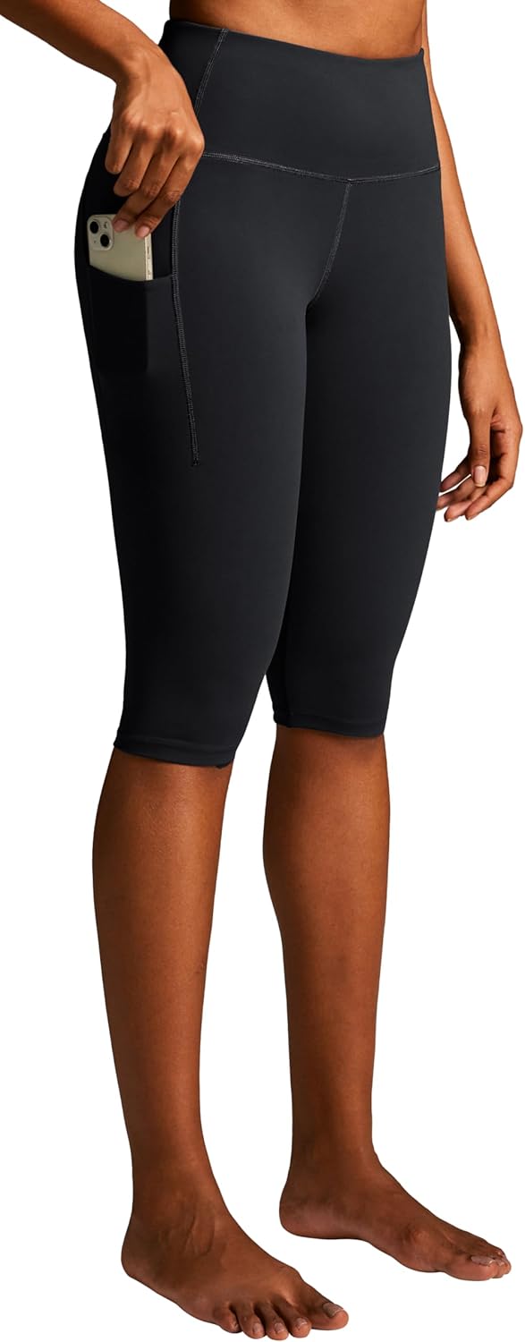 Ewedoos Capri Leggings for Women with Pockets Women's Capris Knee Length High Waisted Yoga Pants Compression Workout Leggings - Image 4