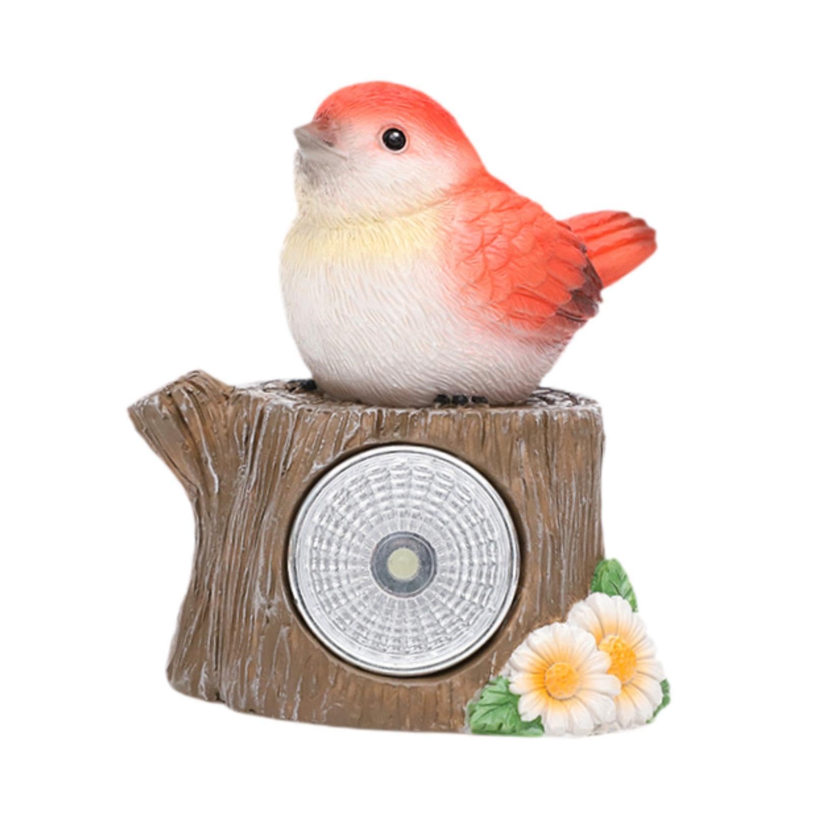 MotiveTech Outdoor Animal Statue, Resin Sculpture with Solar Light, Landscape Lamp, Creative Housewarming Gift, Ornament for Home, Bird